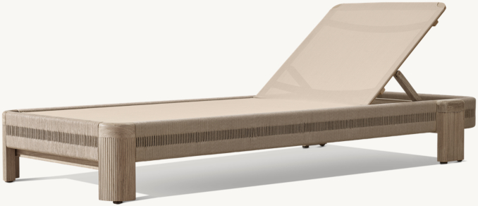 Striata Teak & Mesh Stacking Adjustable Chaise