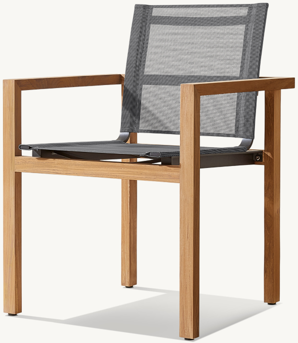 Aegean Teak & Mesh Stacking Dining Armchair
