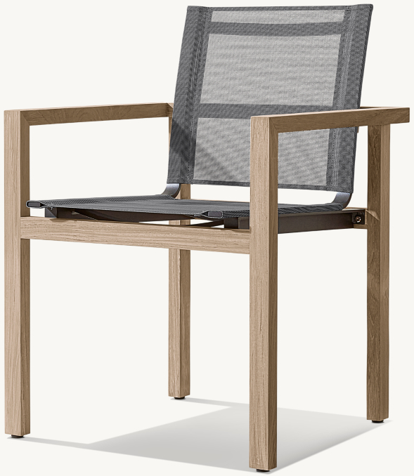 Aegean Teak & Mesh Stacking Dining Armchair
