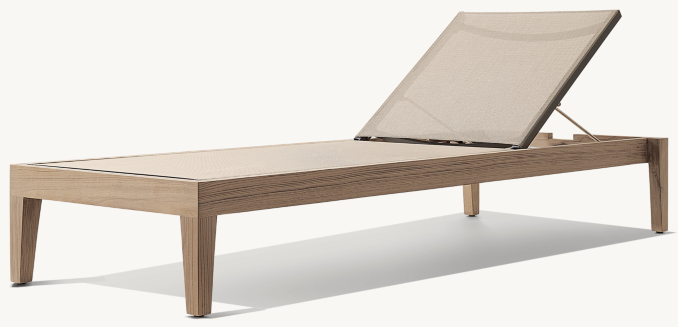 Balmain Teak & Mesh Stacking Adjustable Chaise