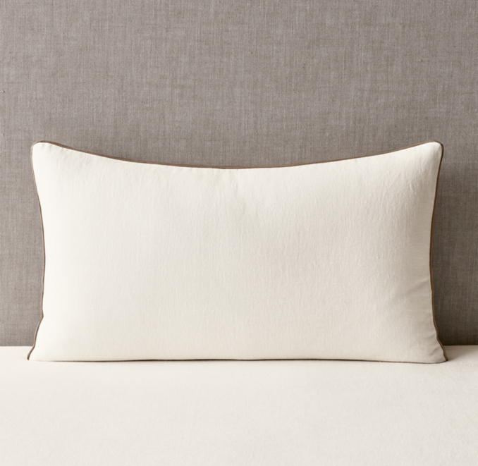 Washed Piped Linen Sham