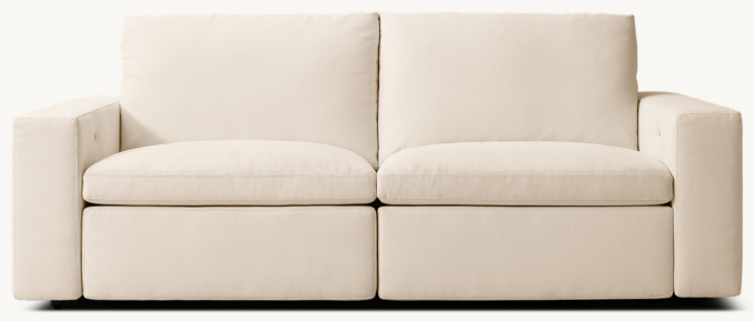 Shown in Natural Performance Linen Weave; this configuration includes 1 left-arm reclining chair and 1 right-arm reclining chair.