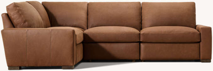Maxwell Recliner Modular Leather 4-Piece L-Sectional