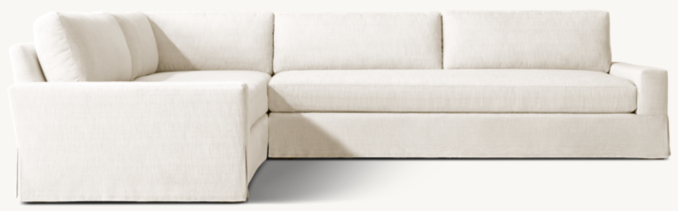 Maxwell Skirted Left-Arm Bench-Cushion L-Sectional