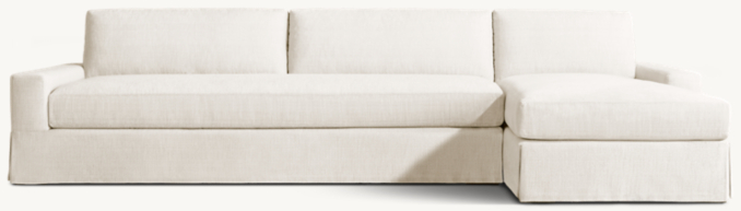 Maxwell Skirted Right-Arm Bench-Cushion Chaise Sectional