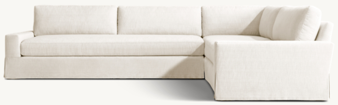 Maxwell Skirted Right-Arm Bench-Cushion L-Sectional