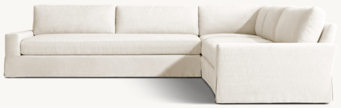 Maxwell Skirted Right-Arm Bench-Cushion L-Sectional With Modular Corner