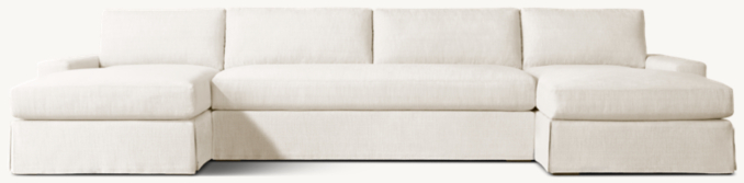 Maxwell Skirted Bench-Cushion U-Chaise Sectional
