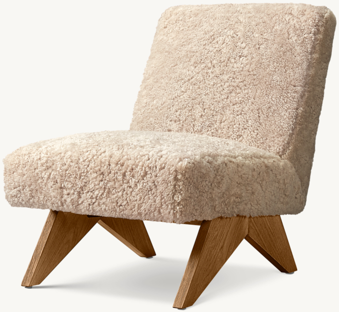 Jakob Shearling Armless Lounge Chair