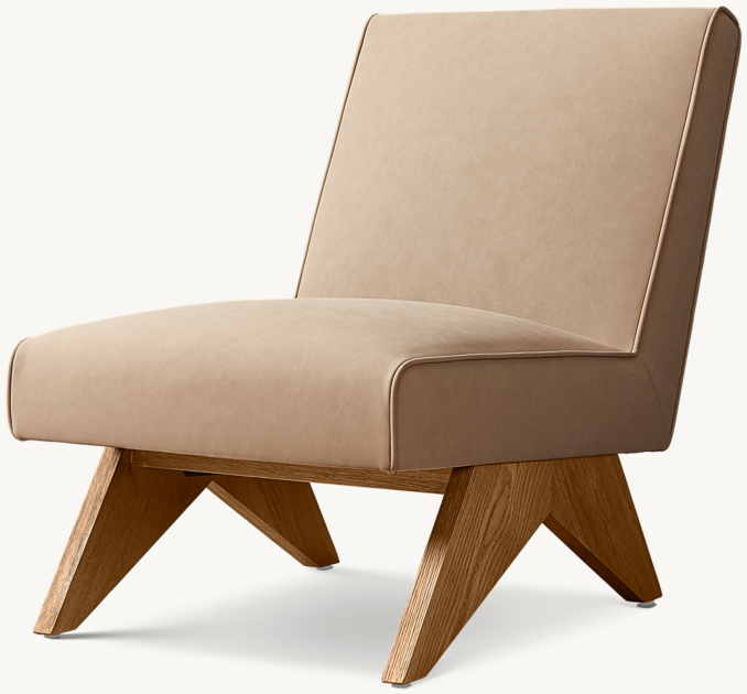 Jakob Vegan Leather Armless Lounge Chair