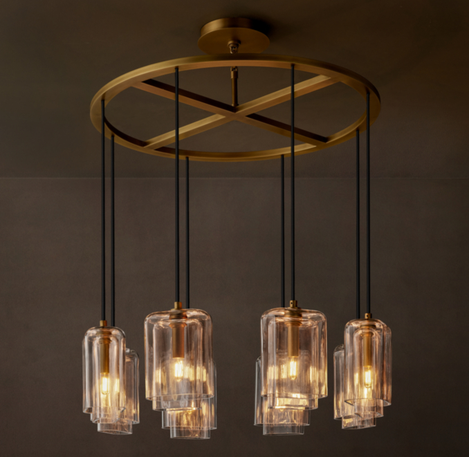 Lacour - Lustre rond en verre transparent