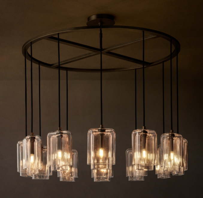 48" chandelier shown in Bronze.
