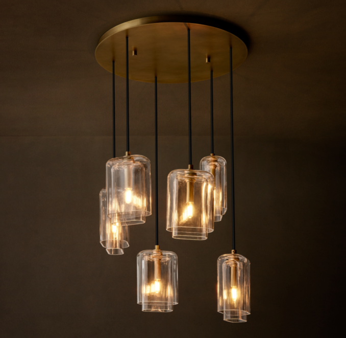 24" chandelier shown in Lacquered Burnished Brass.