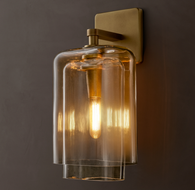 14" sconce shown in Lacquered Burnished Brass.