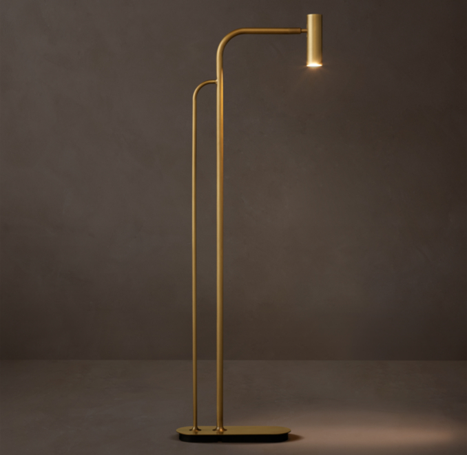 41#34; lamp shown in Lacquered Burnished Brass.
