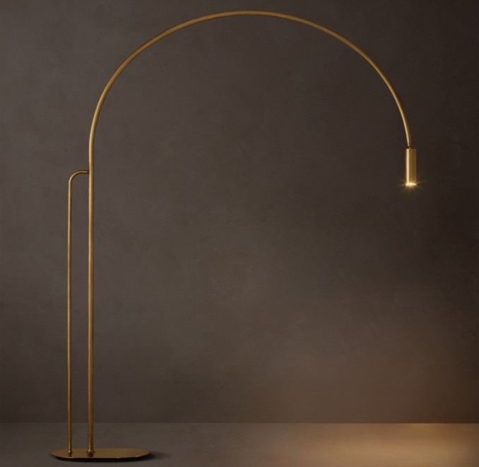 86" lamp shown in Lacquered Burnished Brass.