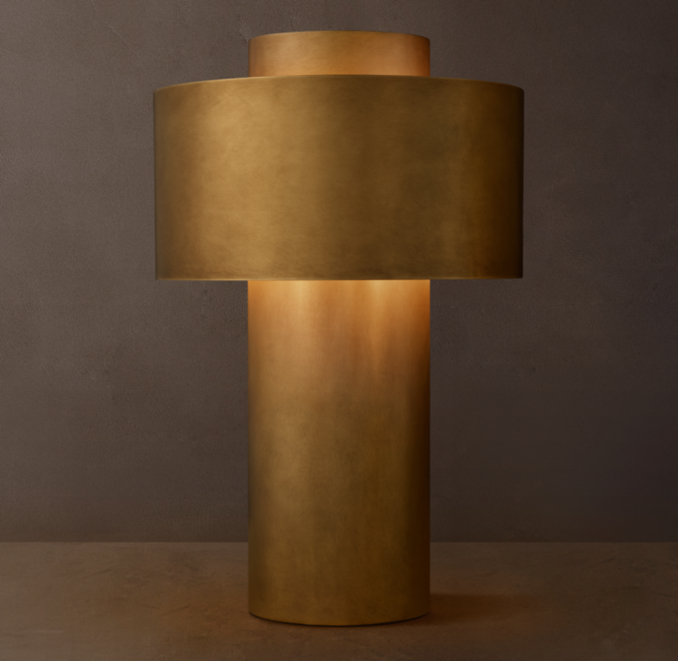 19" lamp shown in Lacquered Burnished Brass.