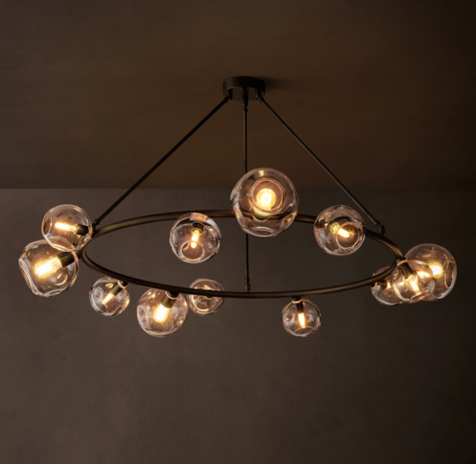 60" chandelier shown in Bronze.