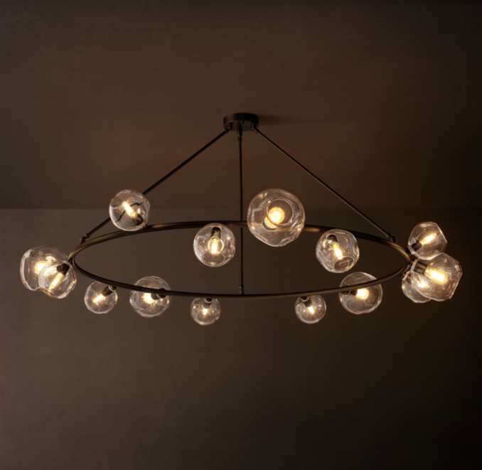 72" chandelier shown in Bronze.
