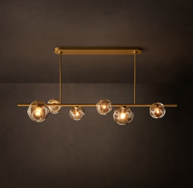 Bubble Clear Glass Linear Chandelier