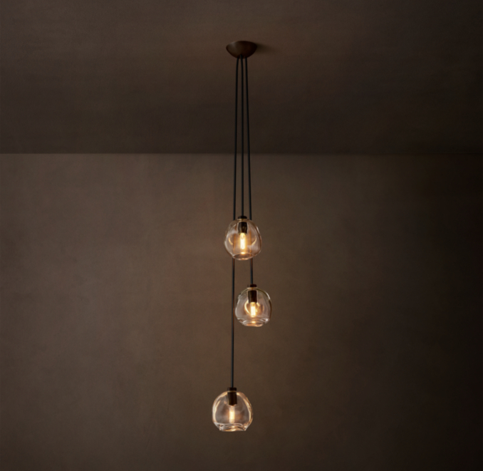 3-globe pendant shown in Bronze.