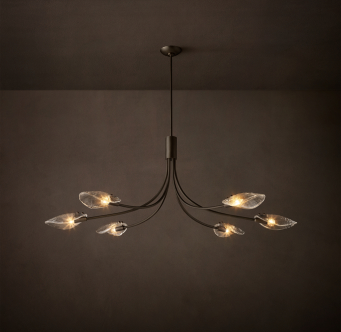 54" chandelier shown in Bronze.
