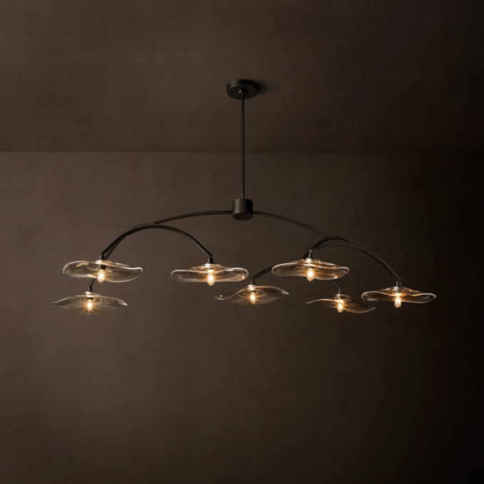 54" chandelier shown in Bronze.
