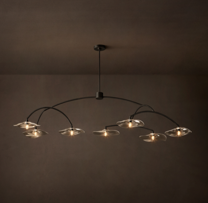 72" chandelier shown in Bronze.