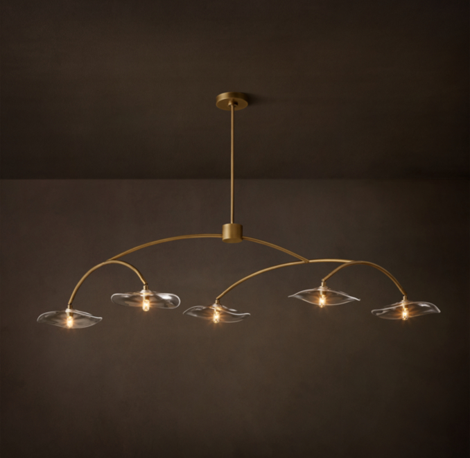 152cm chandelier shown in Lacquered Burnished Brass.