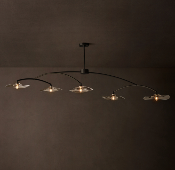 80" chandelier shown in Bronze.