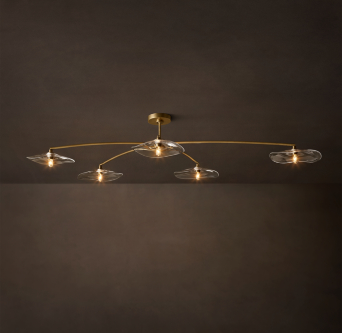 60" flushmount shown in Lacquered Burnished Brass.