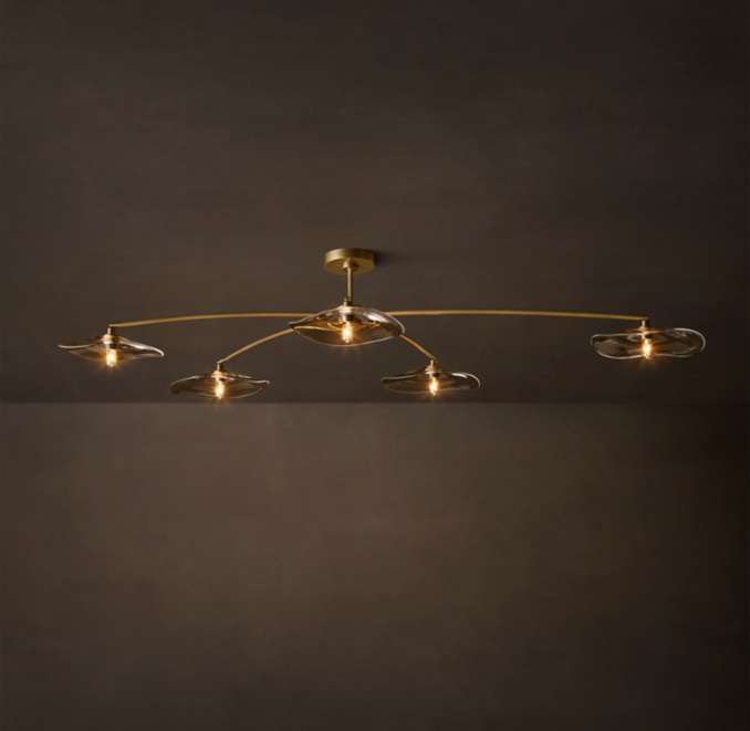 60" flushmount shown in Lacquered Burnished Brass.