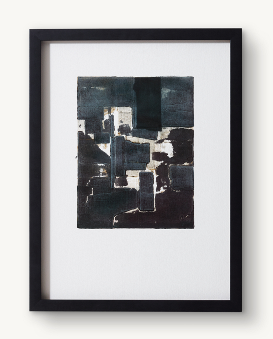 Rob Delamater: Ancient Wall I in Indigo - Small