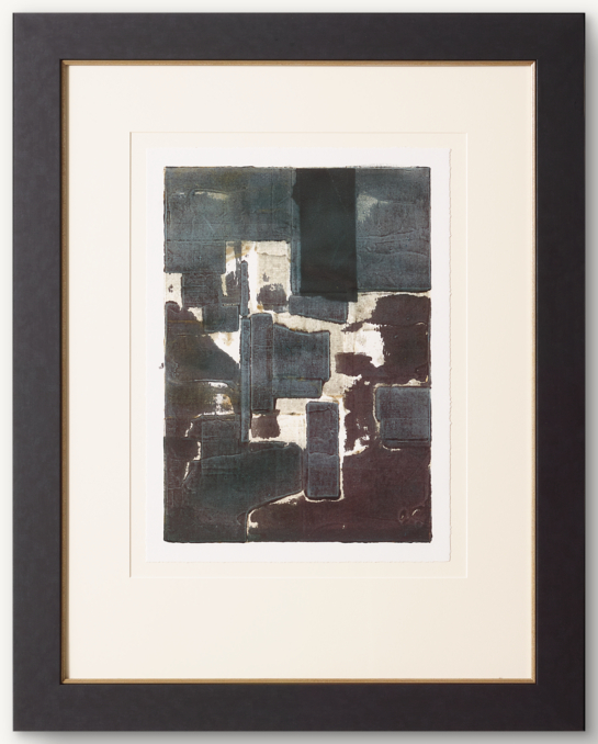 Rob Delamater: Ancient Wall I in Indigo - Medium