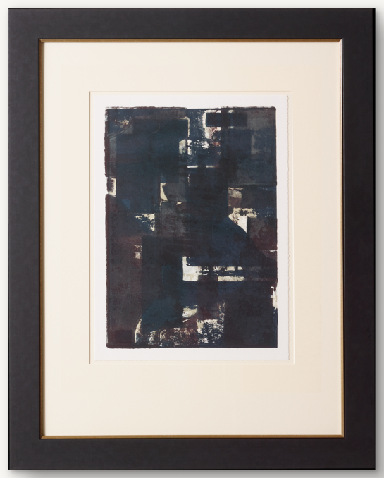 Rob Delamater: Ancient Wall II in Indigo - Medium