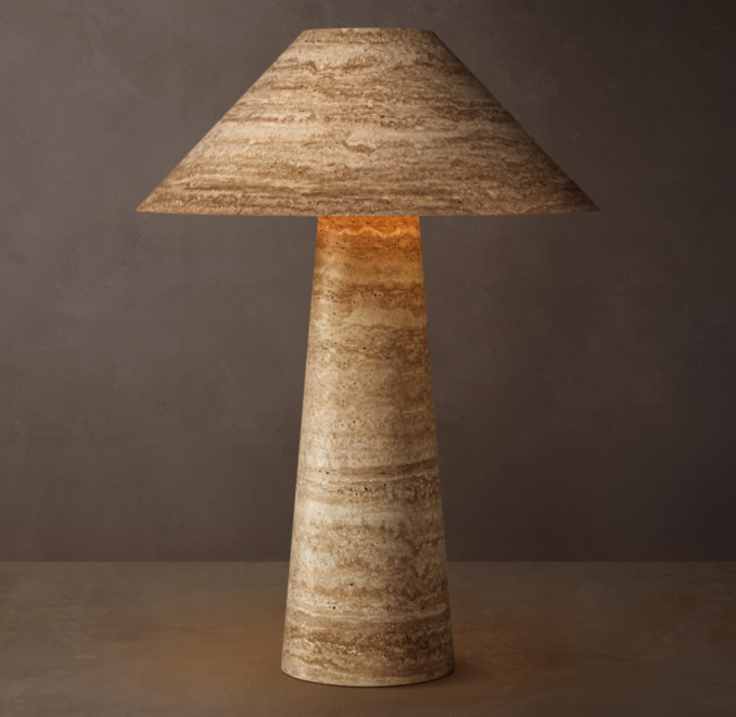14" lamp shown in Travertine.