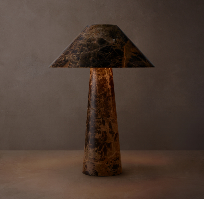 14" lamp shown in Emperador.