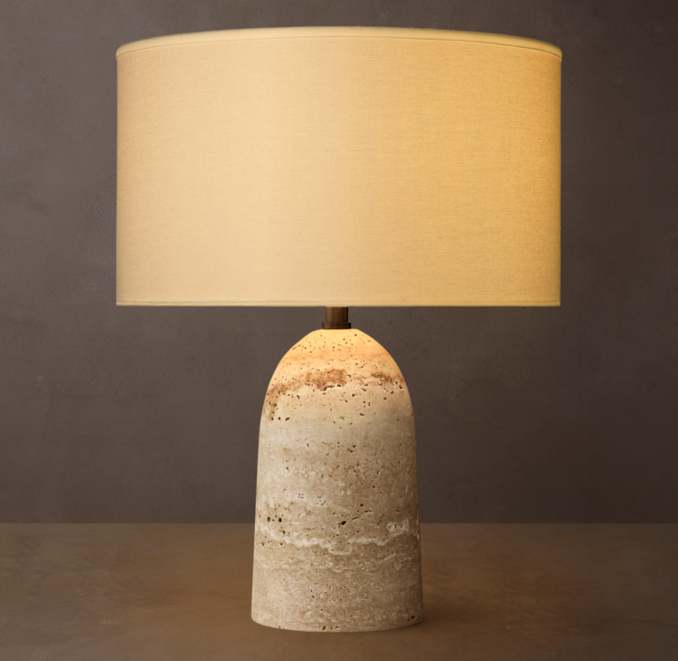 13" lamp shown in Travertine.