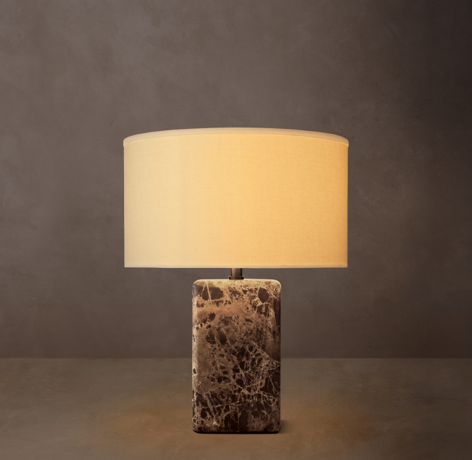 Sarezzo - Lampe à poser carrée en pierre