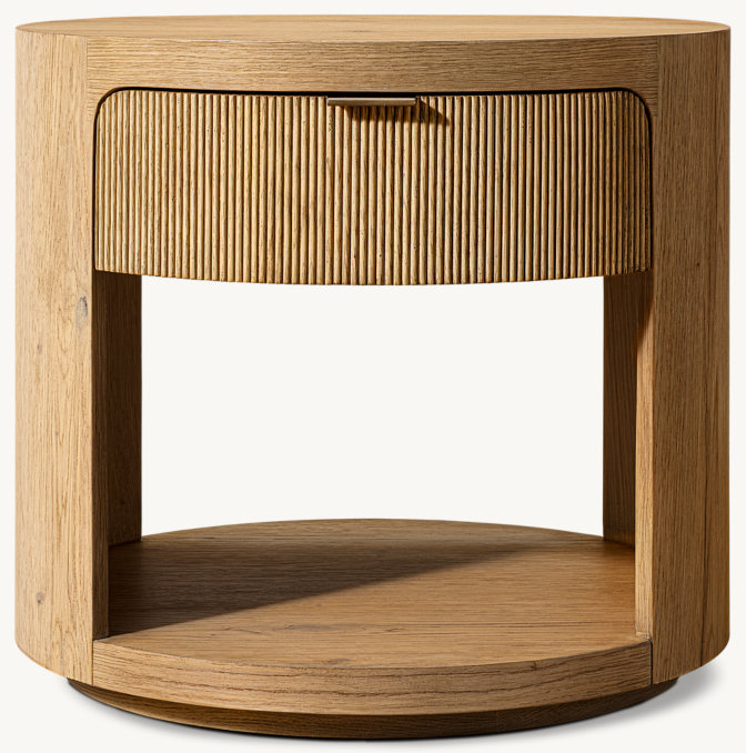 Cambria Round Side Table With Drawer