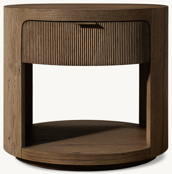 Cambria Round Side Table With Drawer