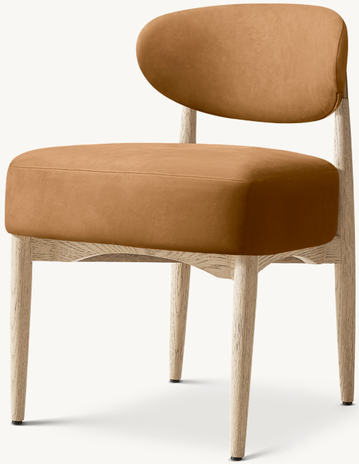 Shown in Vegan Leather Chestnut with Whitewashed Oak/Brass finish.
