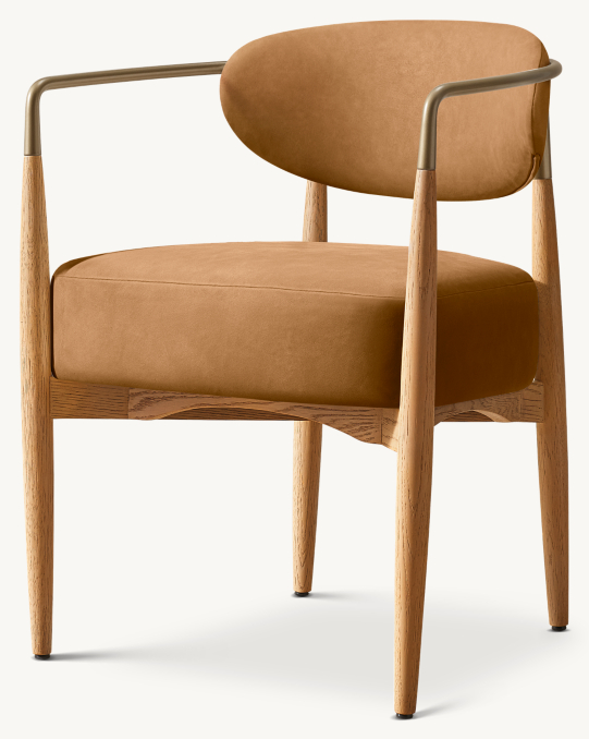 Shown in Vegan Leather Chestnut with Natural Oak/Brass finish.
