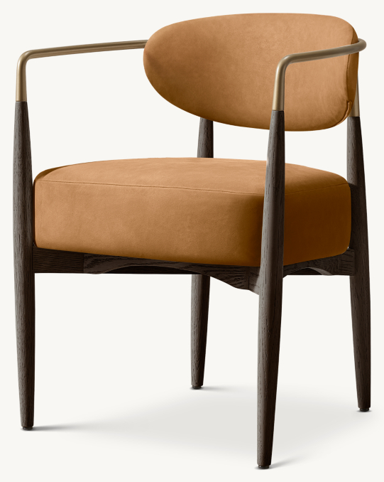 Shown in Vegan Leather Chestnut with Black Oak/Brass finish.