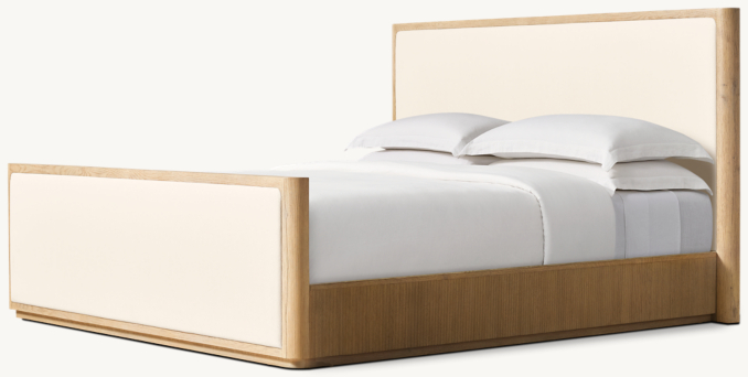 Cambria Fabric Panel Bed with Footboard