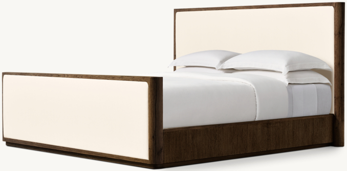 Cambria Fabric Panel Bed with Footboard