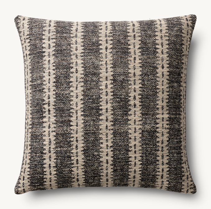 Nazaré Notched Stripe Outdoor Pillow Cover - Square
