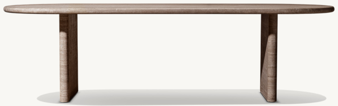 Italian Travertine Plank Dining Table