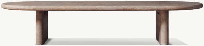 Italian Travertine Plank Rectangular Coffee Table