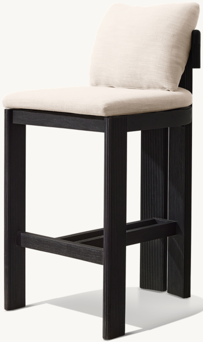 Striata Teak Armless Bar & Counter Stool